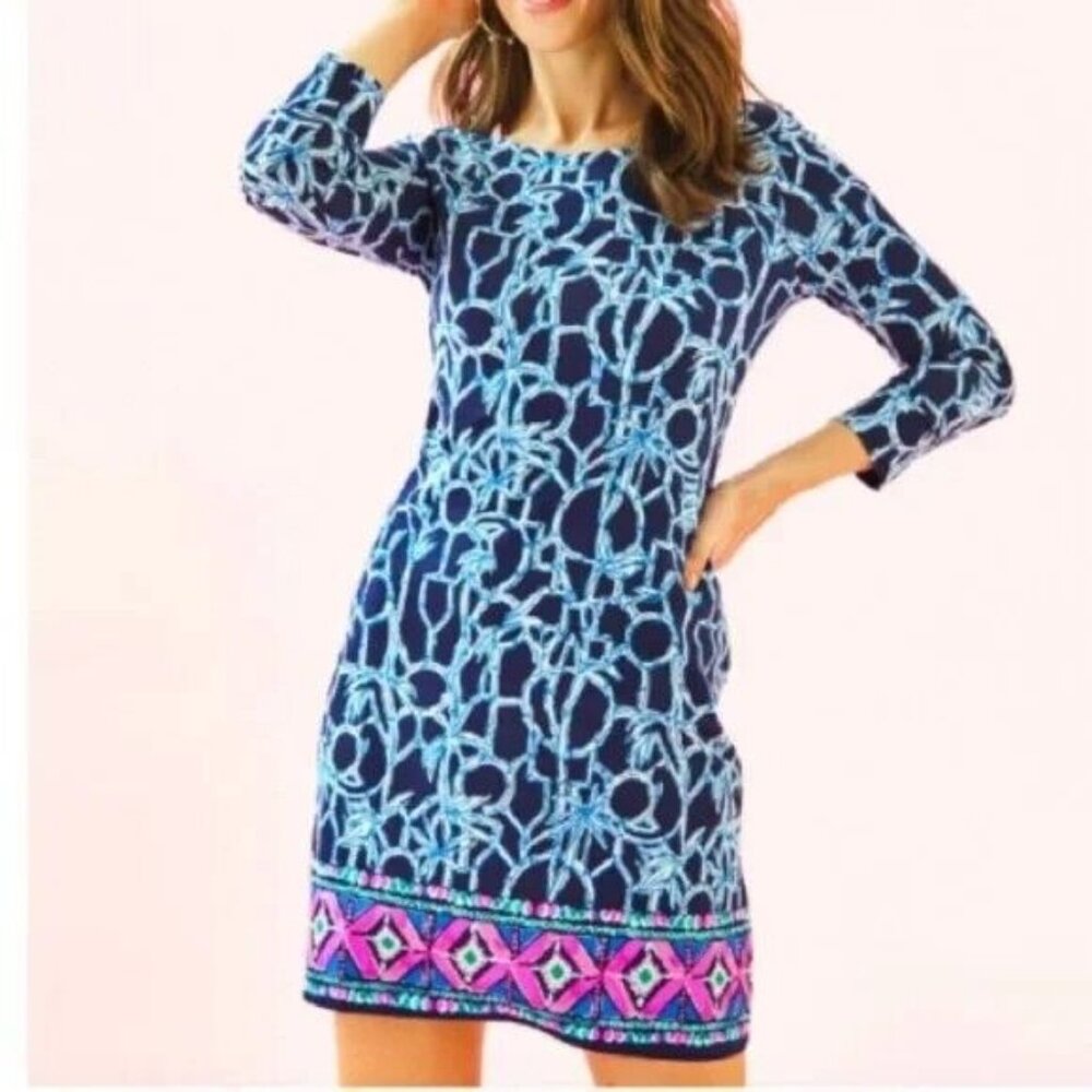 Lilly Pulitzer Hollee High Tide Lucky Bamboo Pima Cotton Dress -M